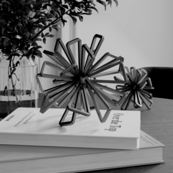 NWT Comtemporary Art - Black Geometric Metal Sculpture/conversation piece/decor - Picture 1 of 3